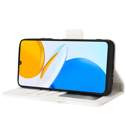 For Honor X7 Litchi Texture Magnetic Closure Wear-resistant Drop-proof Case Leather Stand Wallet Style Cell Phone Shell