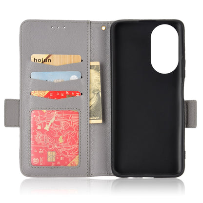 For Honor X7 Litchi Texture Magnetic Closure Wear-resistant Drop-proof Case Leather Stand Wallet Style Cell Phone Shell