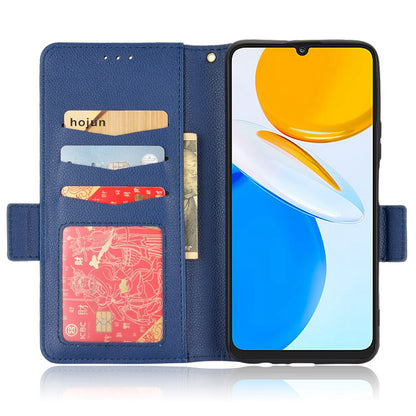 For Honor X7 Litchi Texture Magnetic Closure Wear-resistant Drop-proof Case Leather Stand Wallet Style Cell Phone Shell