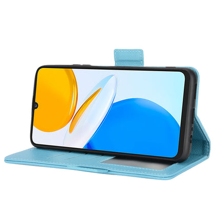 For Honor X7 Litchi Texture Magnetic Closure Wear-resistant Drop-proof Case Leather Stand Wallet Style Cell Phone Shell