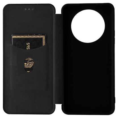 For Honor X9 5G/X30/Magic4 Lite 5G Carbon Fiber Texture PU Leather Soft TPU Folio Flip Cover Card Slot Stand Magnetic Auto-absorbed Case