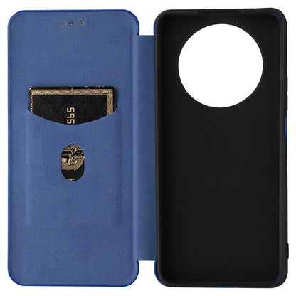 For Honor X9 5G/X30/Magic4 Lite 5G Carbon Fiber Texture PU Leather Soft TPU Folio Flip Cover Card Slot Stand Magnetic Auto-absorbed Case
