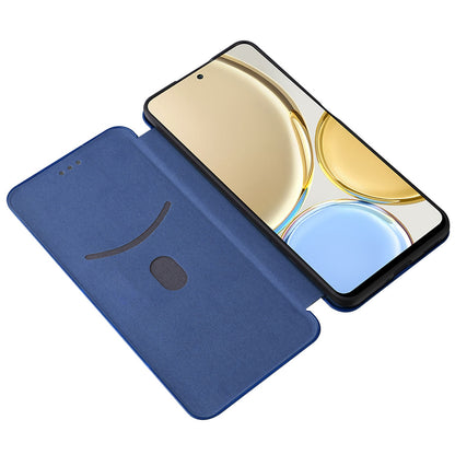 For Honor X9 5G/X30/Magic4 Lite 5G Carbon Fiber Texture PU Leather Soft TPU Folio Flip Cover Card Slot Stand Magnetic Auto-absorbed Case