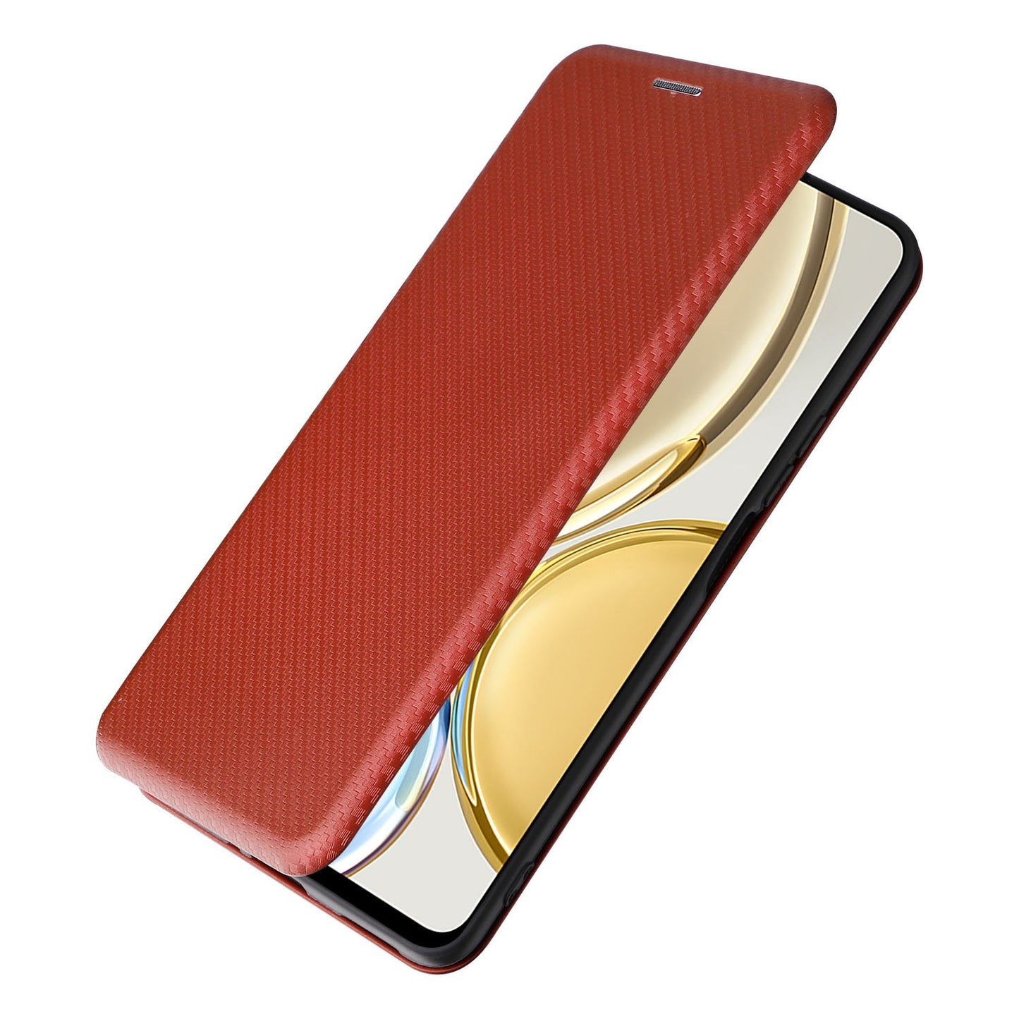 For Honor X9 5G/X30/Magic4 Lite 5G Carbon Fiber Texture PU Leather Soft TPU Folio Flip Cover Card Slot Stand Magnetic Auto-absorbed Case