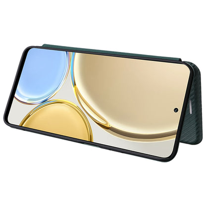 For Honor X9 5G/X30/Magic4 Lite 5G Carbon Fiber Texture PU Leather Soft TPU Folio Flip Cover Card Slot Stand Magnetic Auto-absorbed Case
