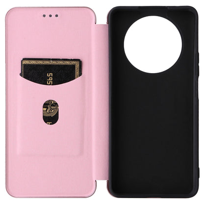 For Honor X9 5G/X30/Magic4 Lite 5G Carbon Fiber Texture PU Leather Soft TPU Folio Flip Cover Card Slot Stand Magnetic Auto-absorbed Case