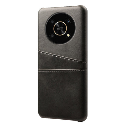For Honor X30/Magic4 Lite 5G/X9 4G/5G Phone Case with Two Card Slots Wear-resistant PU Leather Coated Hard PC Protector Cover