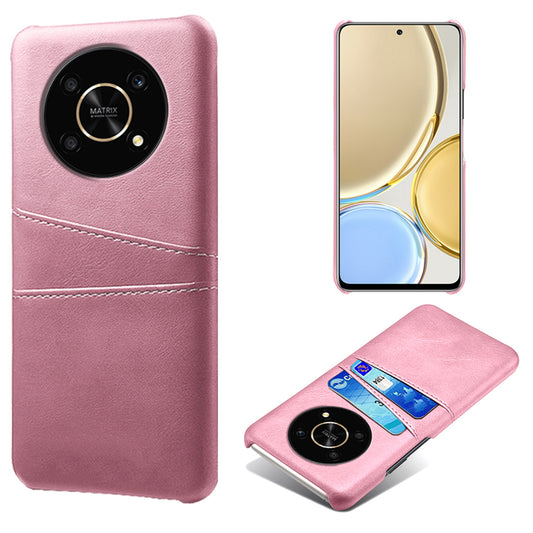 For Honor X30/Magic4 Lite 5G/X9 4G/5G Phone Case with Two Card Slots Wear-resistant PU Leather Coated Hard PC Protector Cover