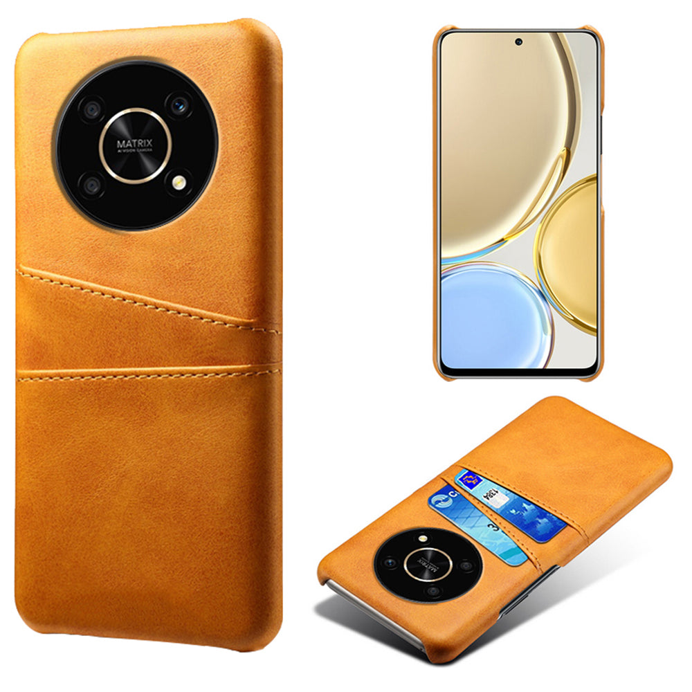 For Honor X30/Magic4 Lite 5G/X9 4G/5G Phone Case with Two Card Slots Wear-resistant PU Leather Coated Hard PC Protector Cover
