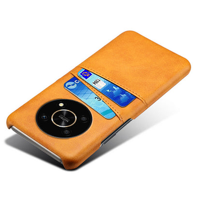For Honor X30/Magic4 Lite 5G/X9 4G/5G Phone Case with Two Card Slots Wear-resistant PU Leather Coated Hard PC Protector Cover