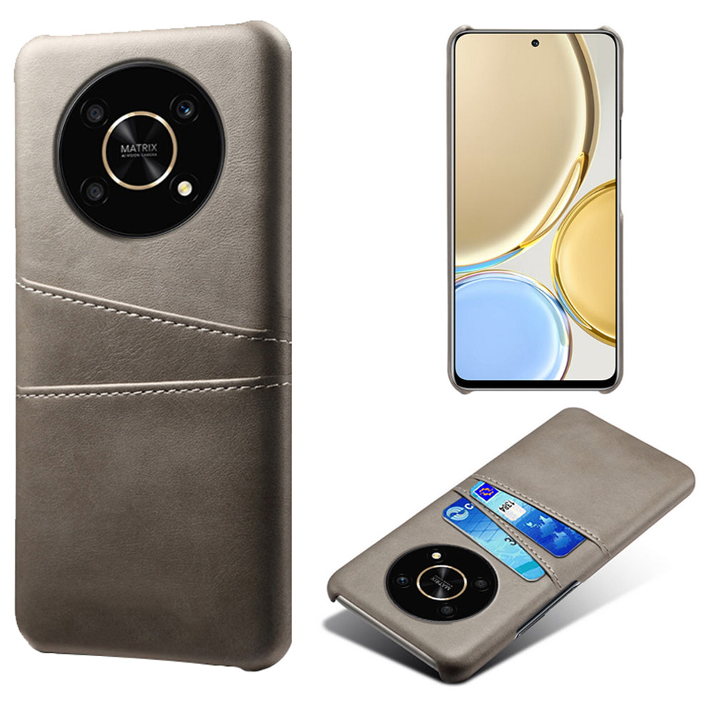 For Honor X30/Magic4 Lite 5G/X9 4G/5G Phone Case with Two Card Slots Wear-resistant PU Leather Coated Hard PC Protector Cover