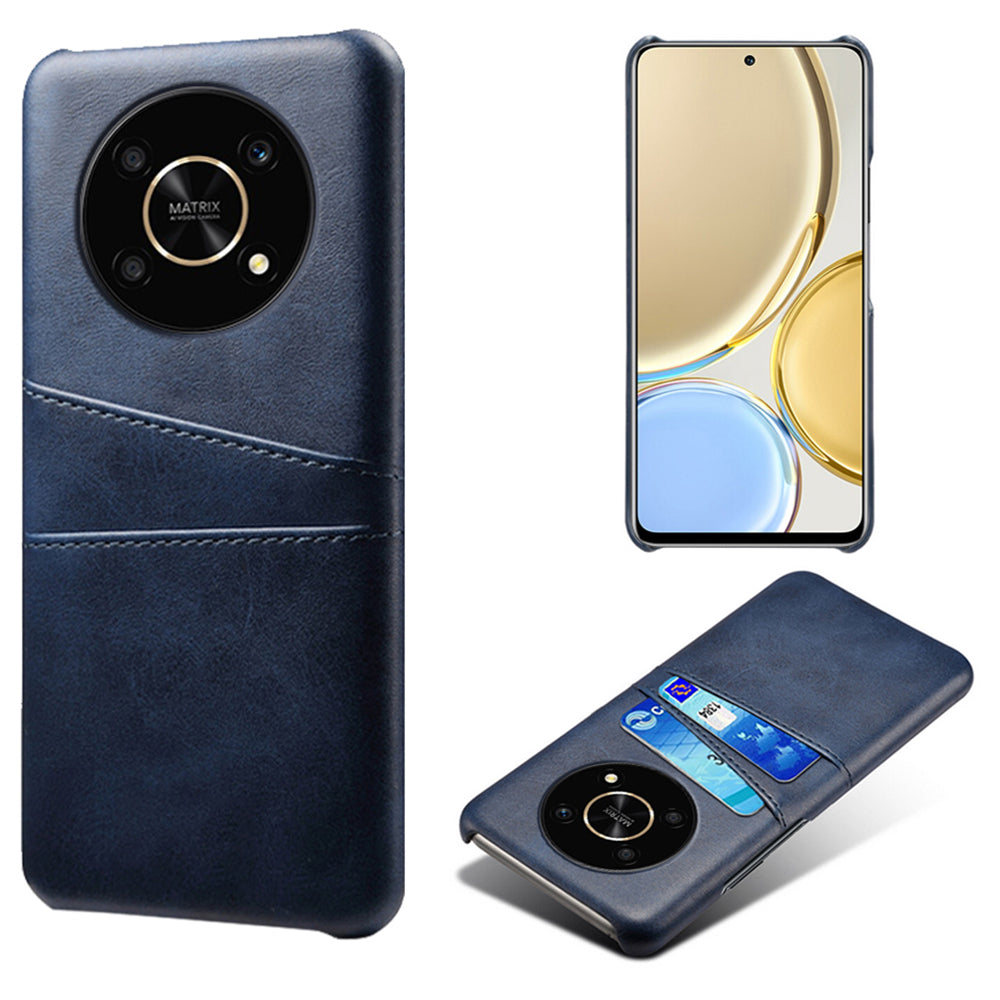 For Honor X30/Magic4 Lite 5G/X9 4G/5G Phone Case with Two Card Slots Wear-resistant PU Leather Coated Hard PC Protector Cover