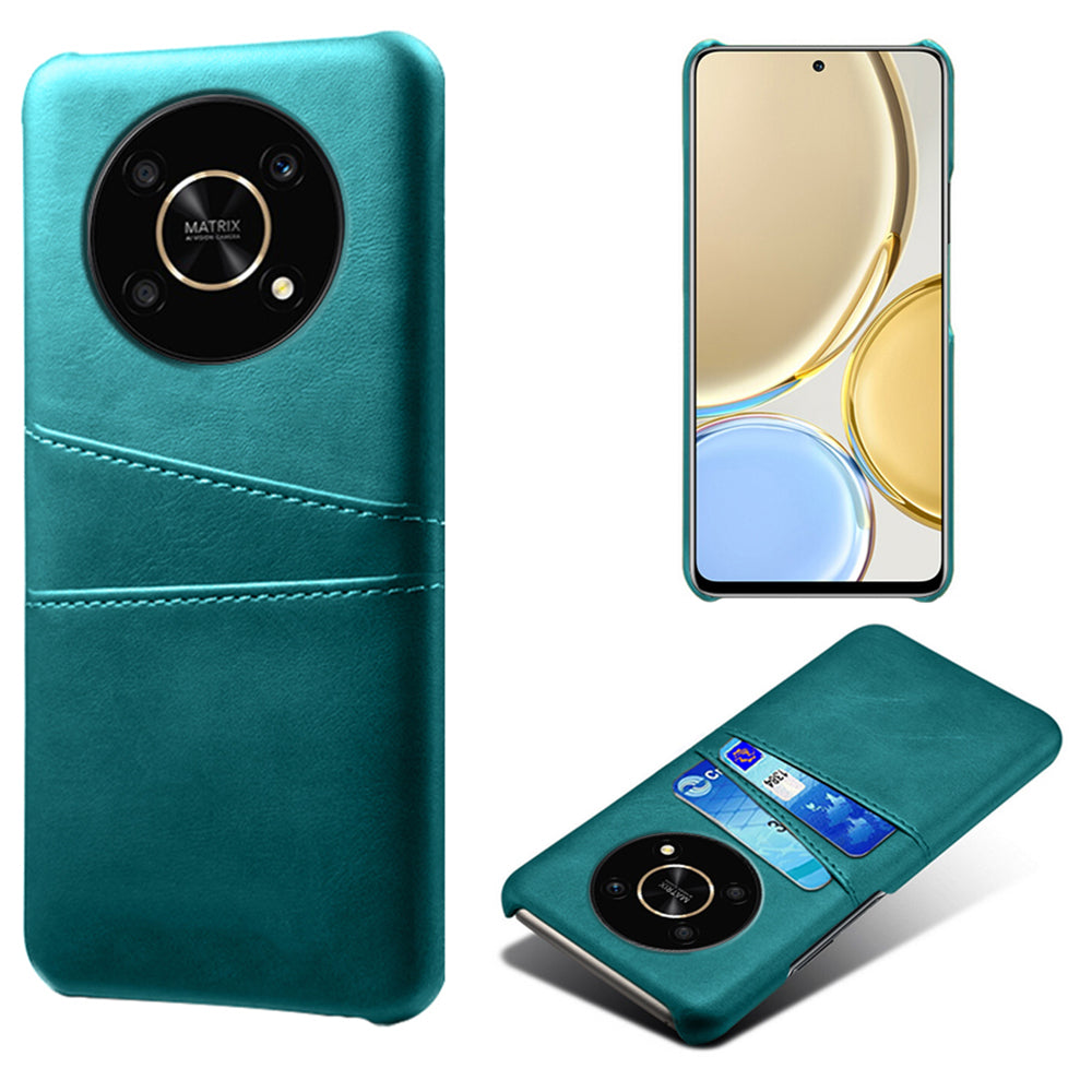 For Honor X30/Magic4 Lite 5G/X9 4G/5G Phone Case with Two Card Slots Wear-resistant PU Leather Coated Hard PC Protector Cover