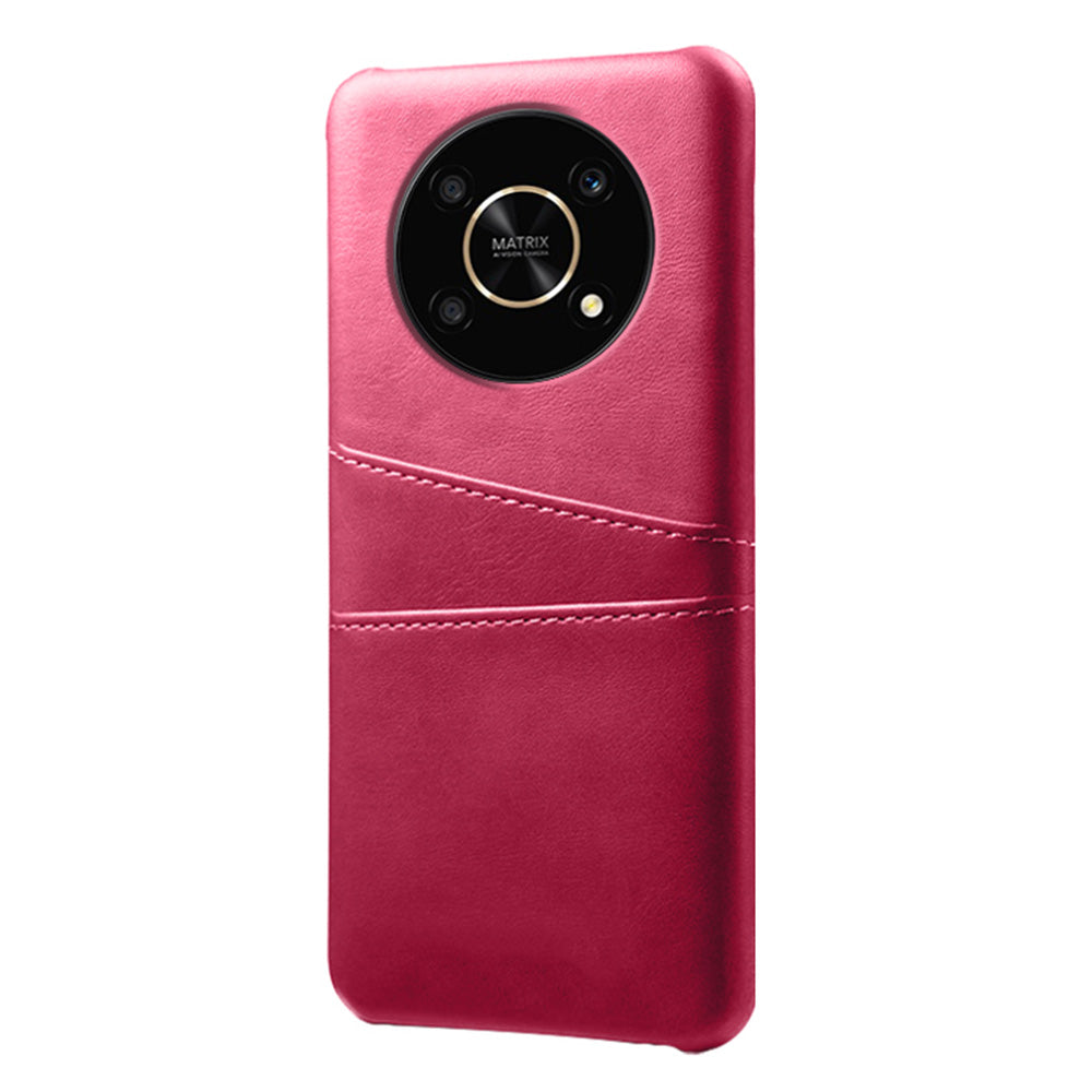 For Honor X30/Magic4 Lite 5G/X9 4G/5G Phone Case with Two Card Slots Wear-resistant PU Leather Coated Hard PC Protector Cover