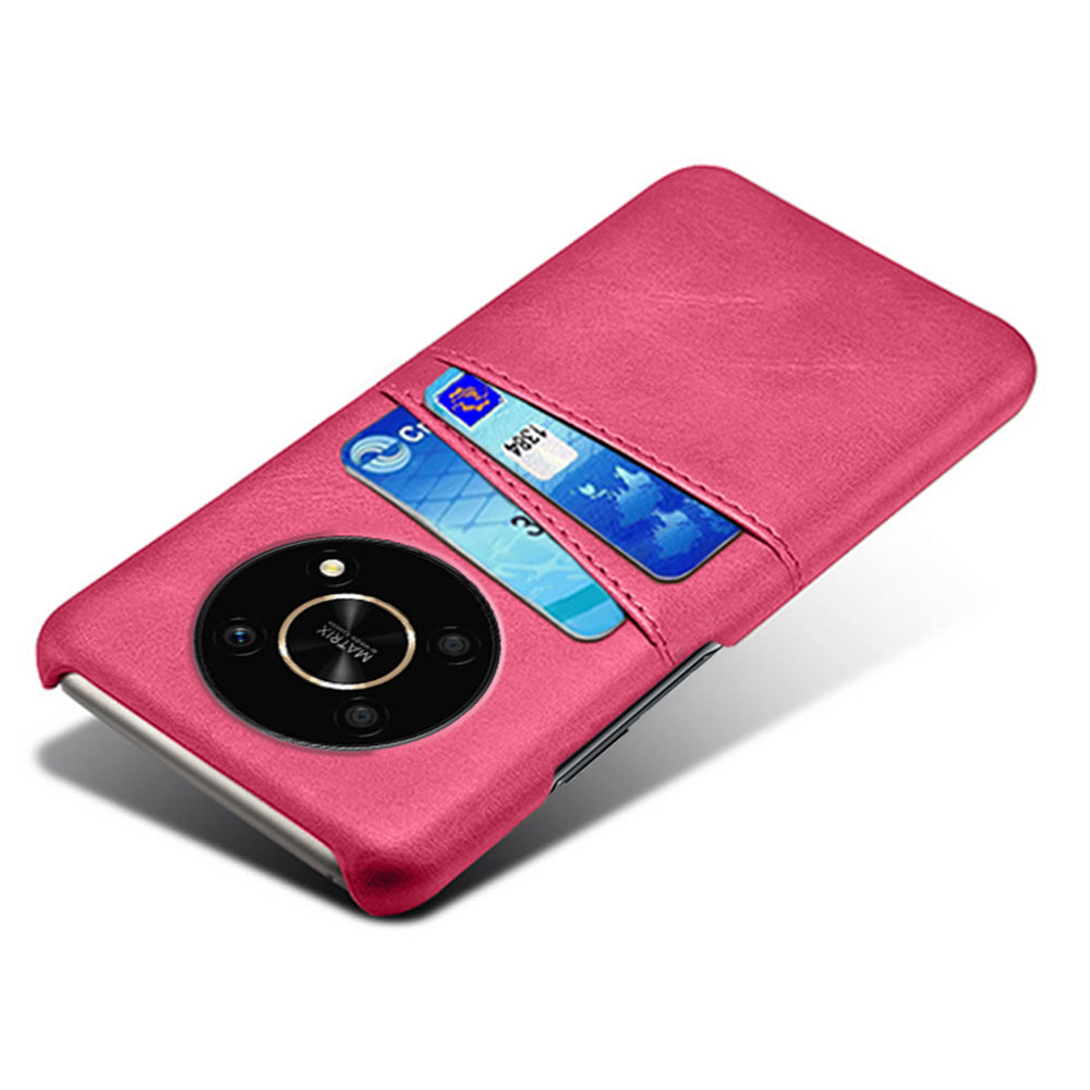 For Honor X30/Magic4 Lite 5G/X9 4G/5G Phone Case with Two Card Slots Wear-resistant PU Leather Coated Hard PC Protector Cover
