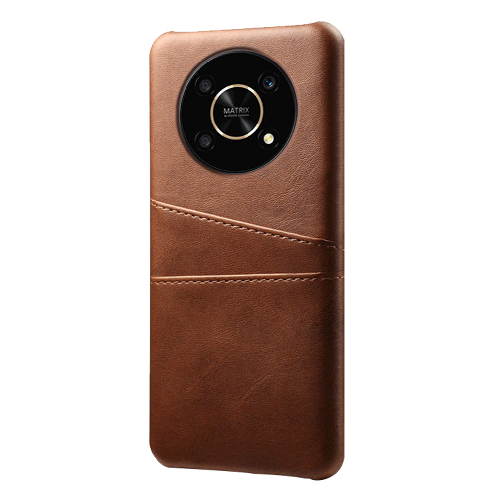 For Honor X30/Magic4 Lite 5G/X9 4G/5G Phone Case with Two Card Slots Wear-resistant PU Leather Coated Hard PC Protector Cover