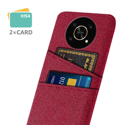 For Honor Magic4 Lite 5G/X30/X9 4G/X9 5G Dual Card Slots Cloth + PC Back Case Cloth Texture Protective Phone Cover