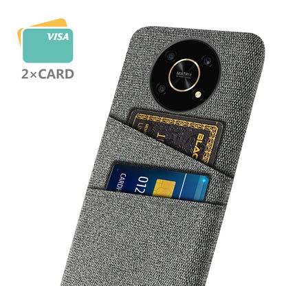 For Honor Magic4 Lite 5G/X30/X9 4G/X9 5G Dual Card Slots Cloth + PC Back Case Cloth Texture Protective Phone Cover