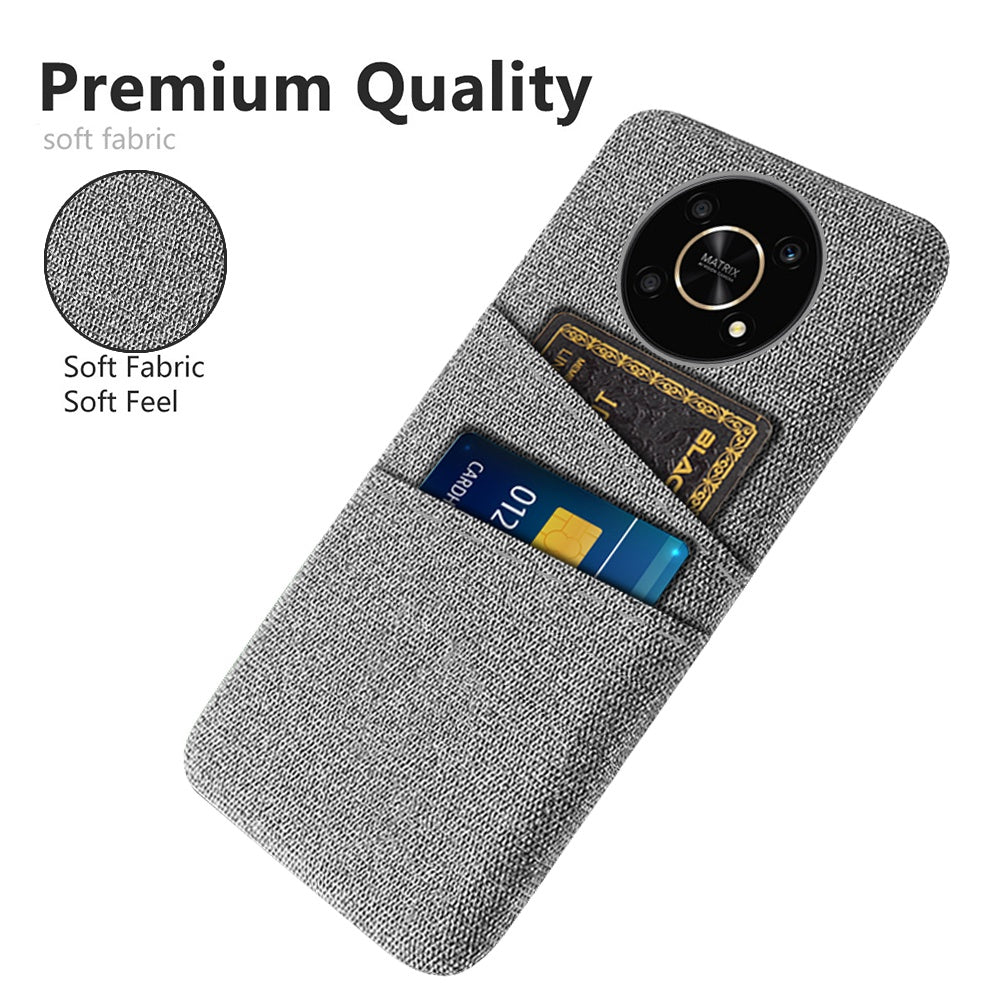 For Honor Magic4 Lite 5G/X30/X9 4G/X9 5G Dual Card Slots Cloth + PC Back Case Cloth Texture Protective Phone Cover