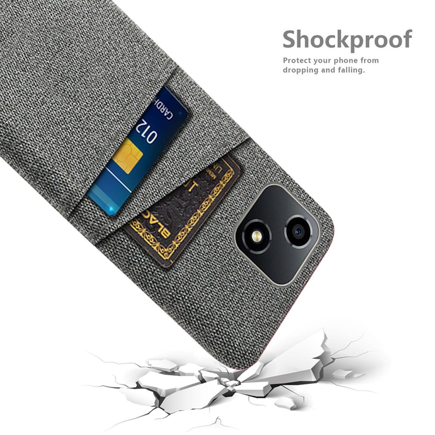 For Honor Play 30 5G Anti-scratch Phone Case Cloth Texture Shockproof Dual Card Slots PC Protective Cover