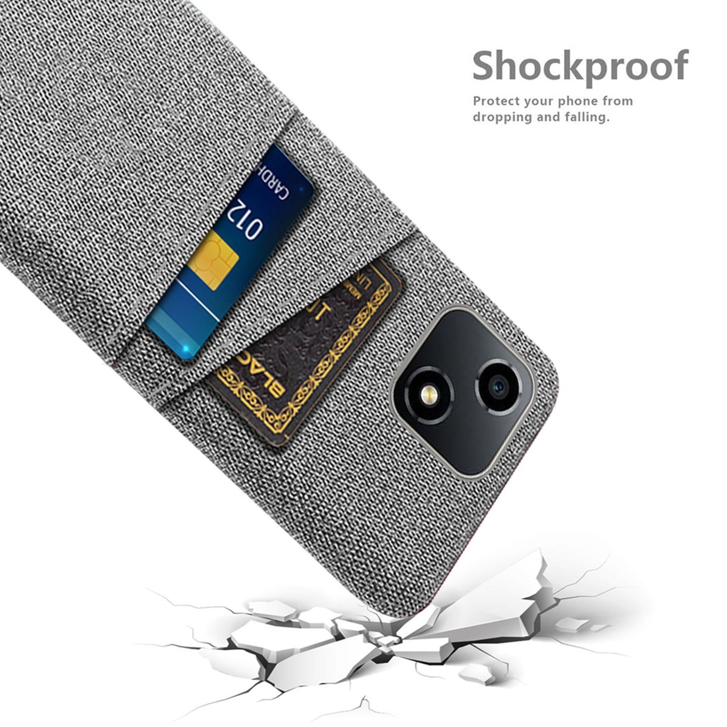 For Honor Play 30 5G Anti-scratch Phone Case Cloth Texture Shockproof Dual Card Slots PC Protective Cover