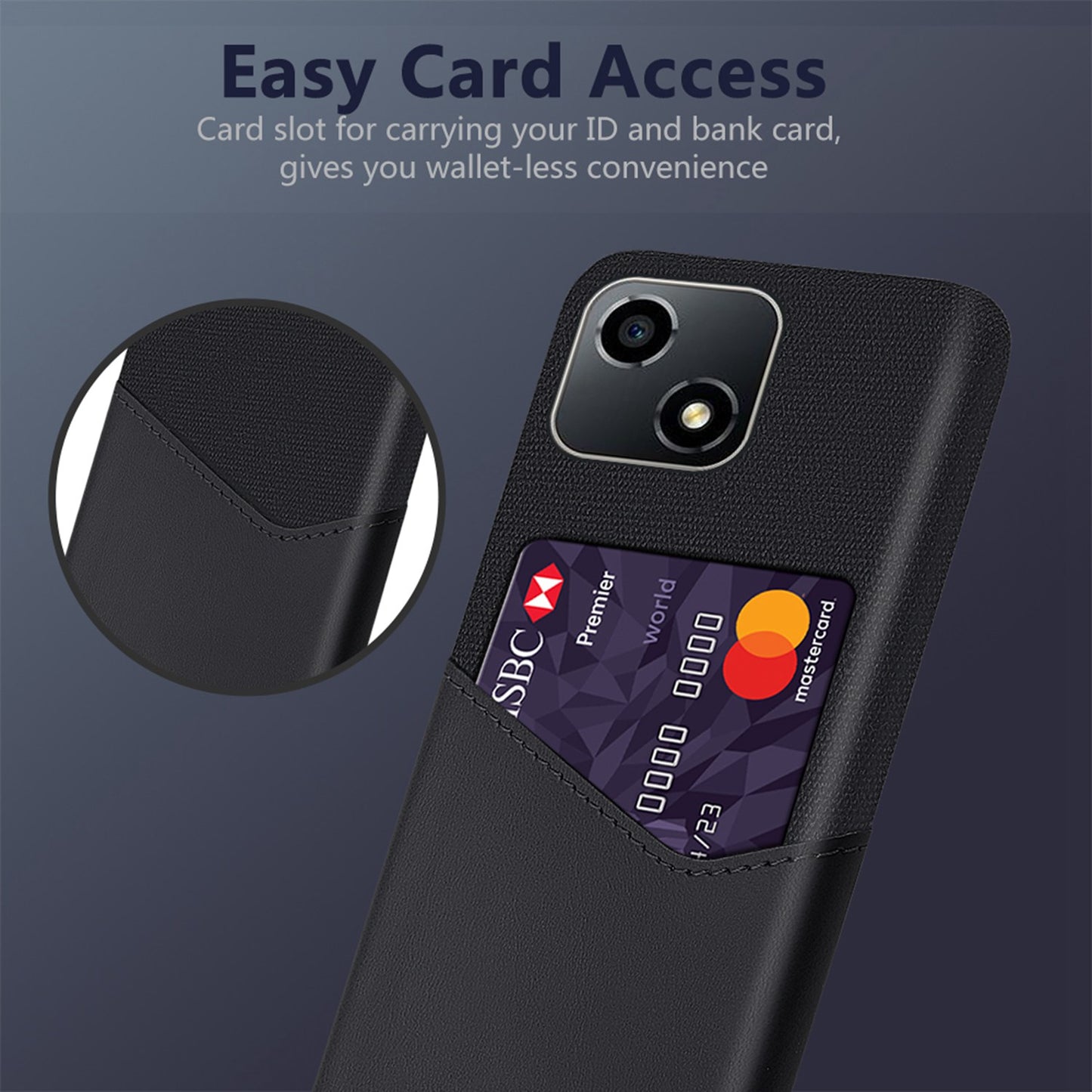 For Honor Play 30 5G Anti-fall Phone Cover Card Holder Shockproof Cloth Texture PU Leather Coated PC Phone Case