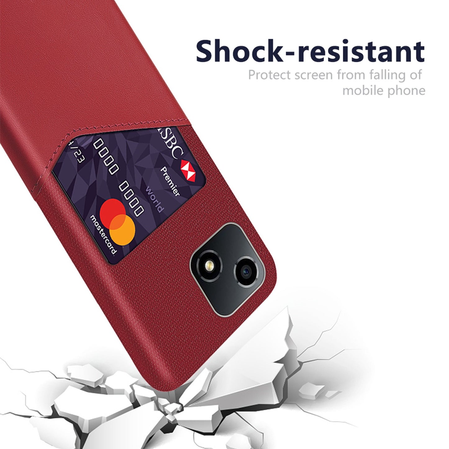 For Honor Play 30 5G Anti-fall Phone Cover Card Holder Shockproof Cloth Texture PU Leather Coated PC Phone Case