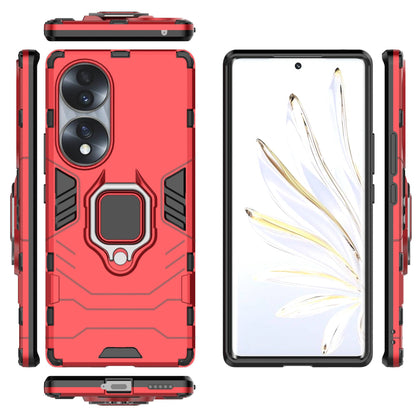 For Honor 70 5G TPU+PC Anti-fall Protective Phone Case Military Grade Armor Ring Holder Kickstand Back Shell
