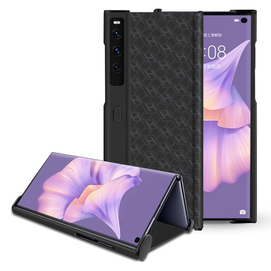 For Huawei Mate Xs 2 Anti-scratch Leather Coated PC Folding Mobile Phone Case Stand Protective Cover