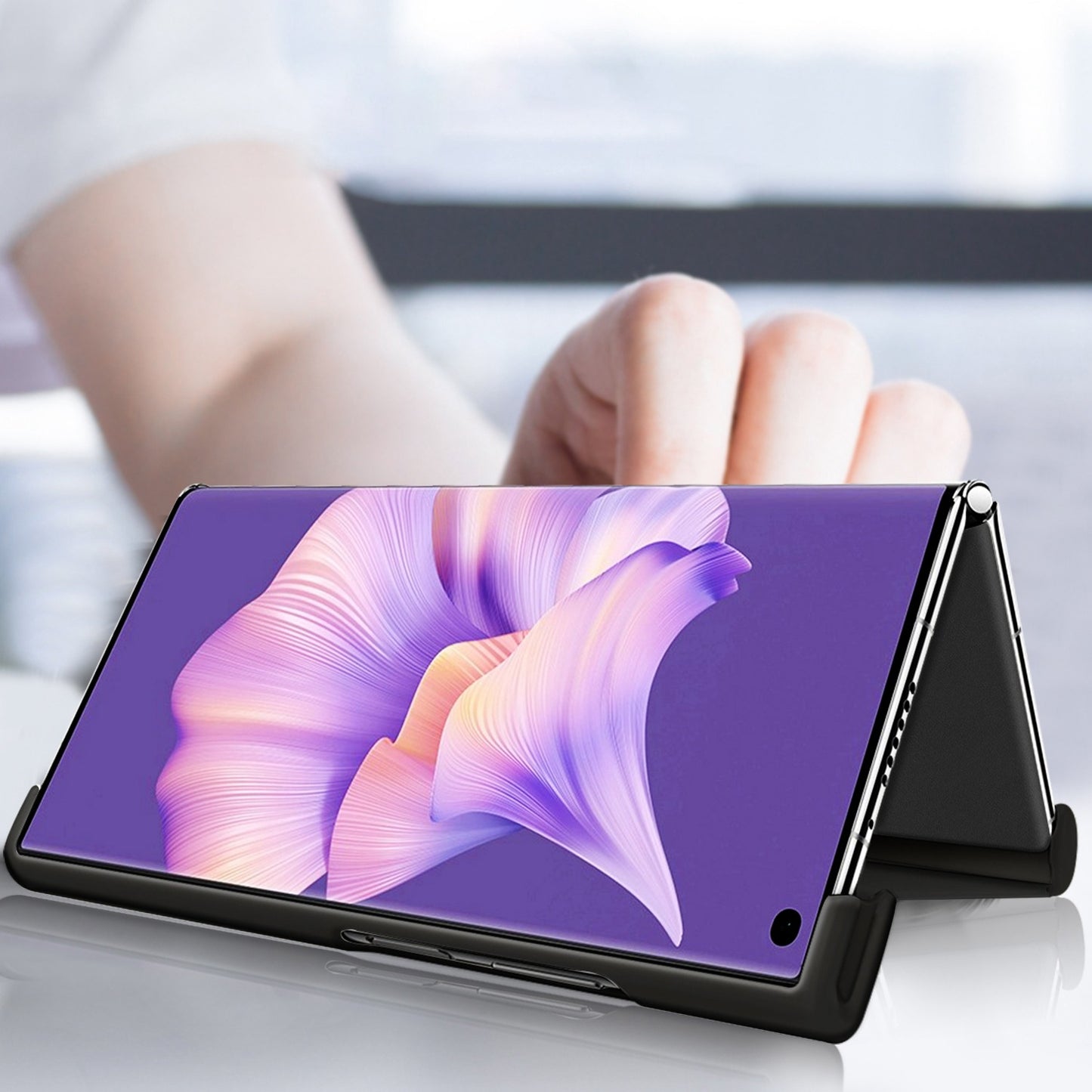 For Huawei Mate Xs 2 Anti-scratch Leather Coated PC Folding Mobile Phone Case Stand Protective Cover
