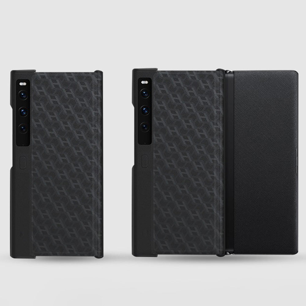 For Huawei Mate Xs 2 Anti-scratch Leather Coated PC Folding Mobile Phone Case Stand Protective Cover