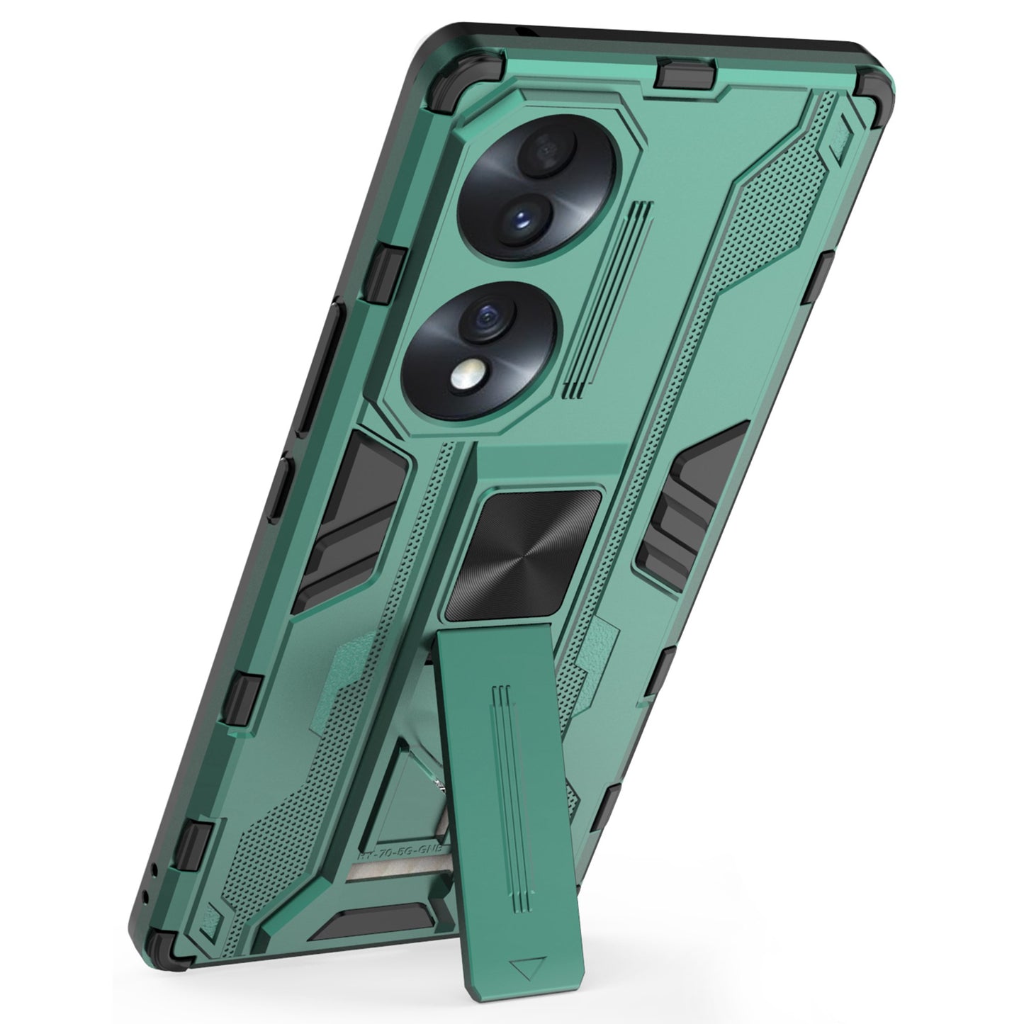 For Honor 70 5G Phone Case Kickstand Hard PC Soft TPU Dual Layer Anti-Slip Rugged Protective Cover