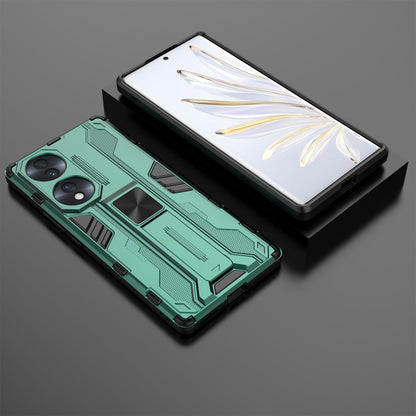 For Honor 70 5G Phone Case Kickstand Hard PC Soft TPU Dual Layer Anti-Slip Rugged Protective Cover