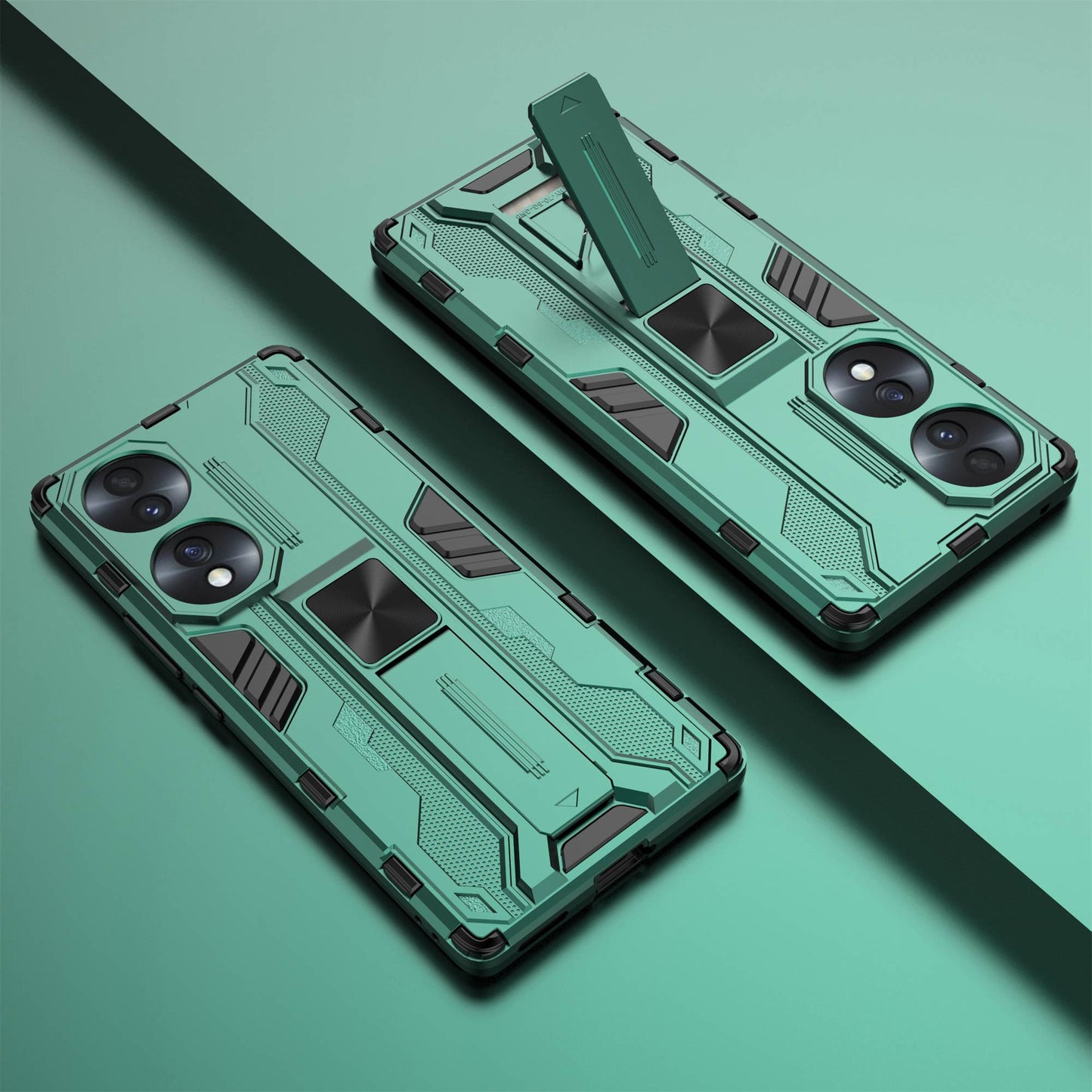 For Honor 70 5G Phone Case Kickstand Hard PC Soft TPU Dual Layer Anti-Slip Rugged Protective Cover