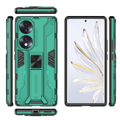 For Honor 70 5G Phone Case Kickstand Hard PC Soft TPU Dual Layer Anti-Slip Rugged Protective Cover