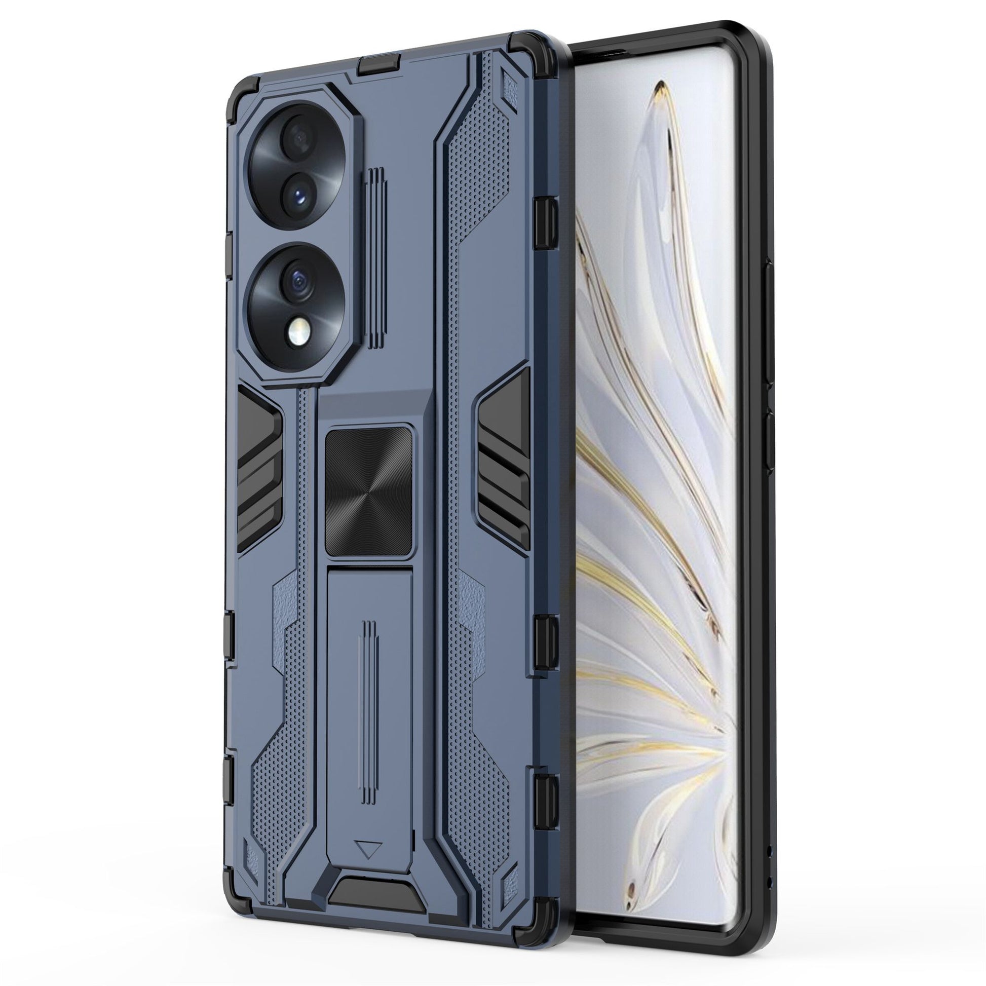 For Honor 70 5G Phone Case Kickstand Hard PC Soft TPU Dual Layer Anti-Slip Rugged Protective Cover