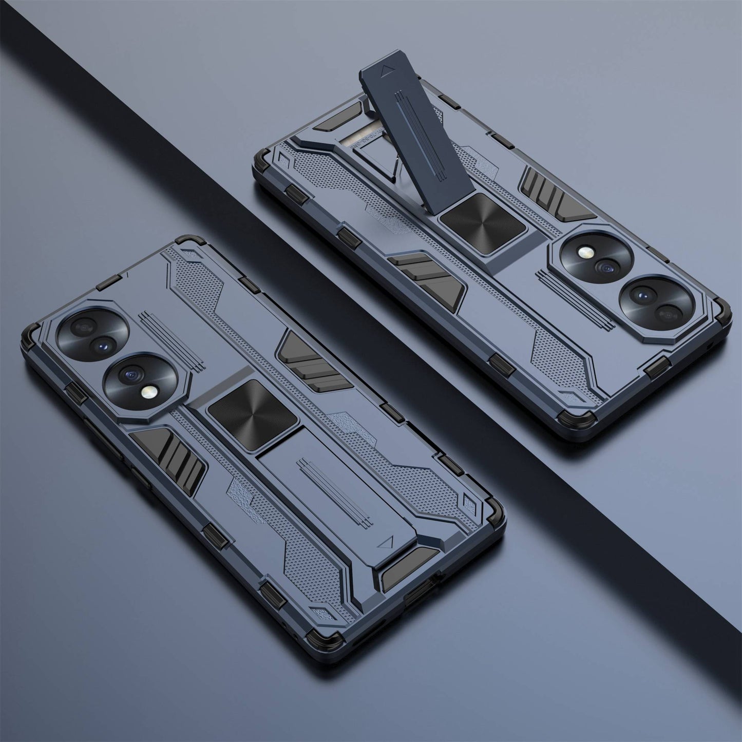 For Honor 70 5G Phone Case Kickstand Hard PC Soft TPU Dual Layer Anti-Slip Rugged Protective Cover