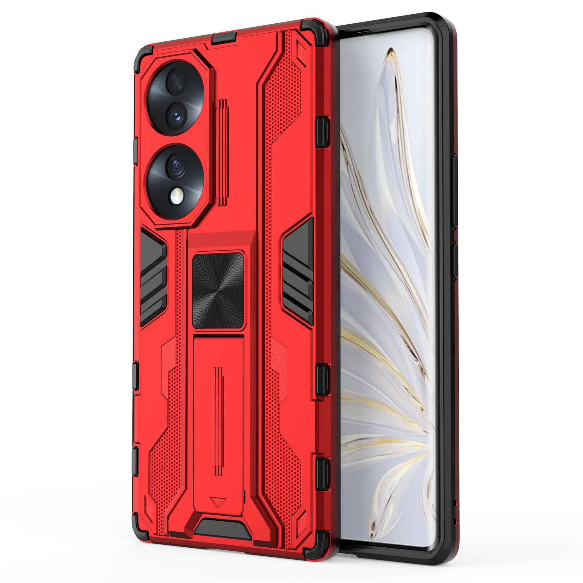 For Honor 70 5G Phone Case Kickstand Hard PC Soft TPU Dual Layer Anti-Slip Rugged Protective Cover