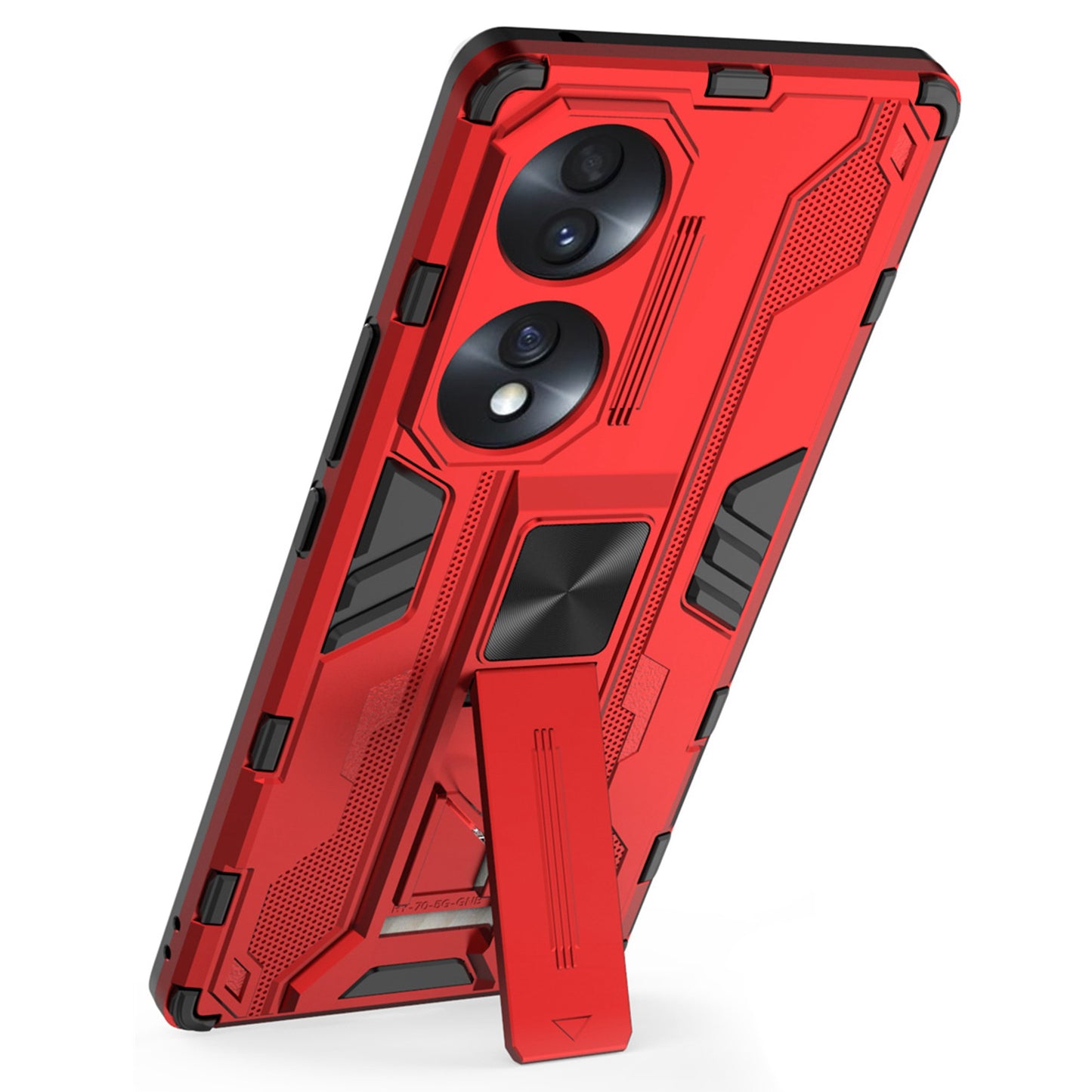 For Honor 70 5G Phone Case Kickstand Hard PC Soft TPU Dual Layer Anti-Slip Rugged Protective Cover