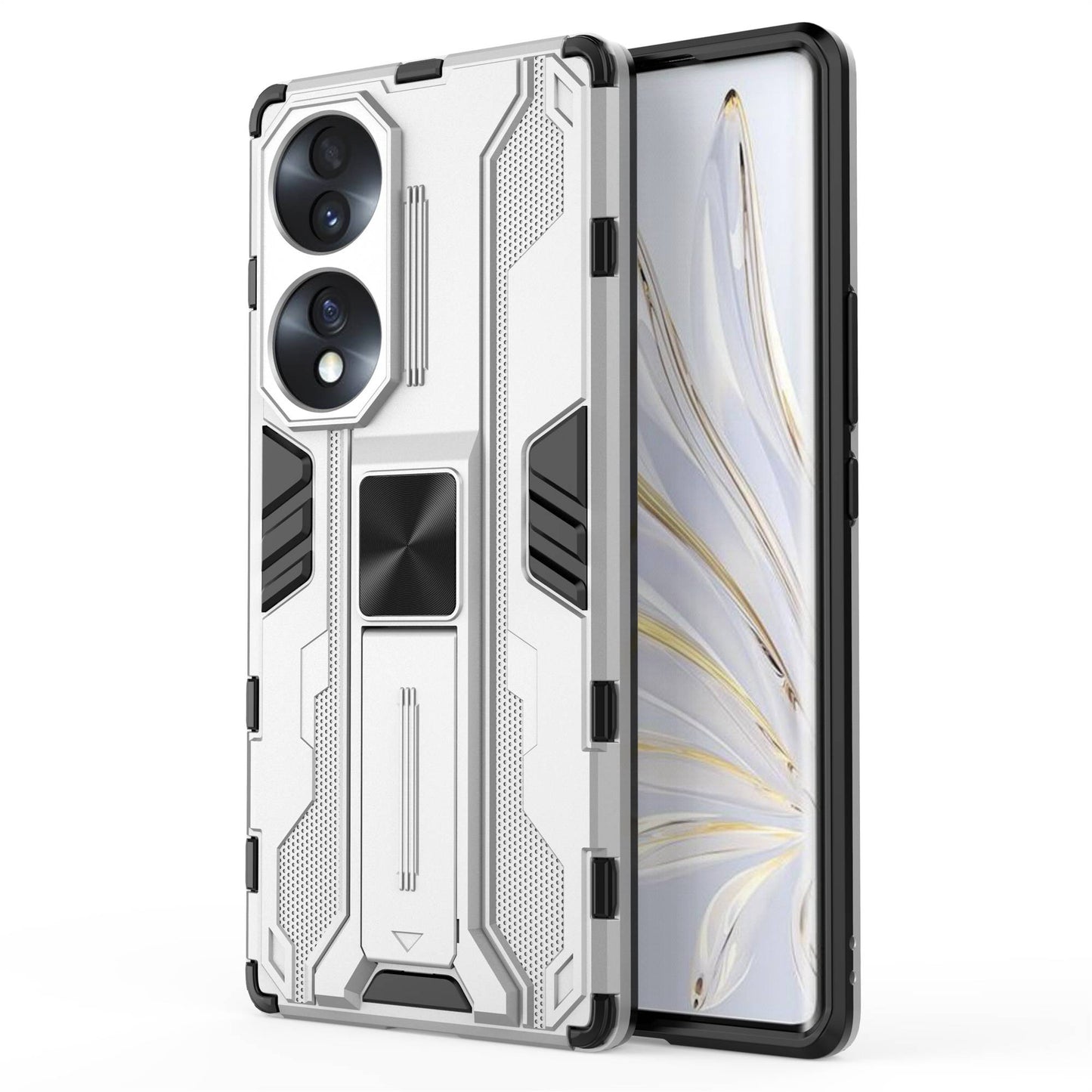 For Honor 70 5G Phone Case Kickstand Hard PC Soft TPU Dual Layer Anti-Slip Rugged Protective Cover