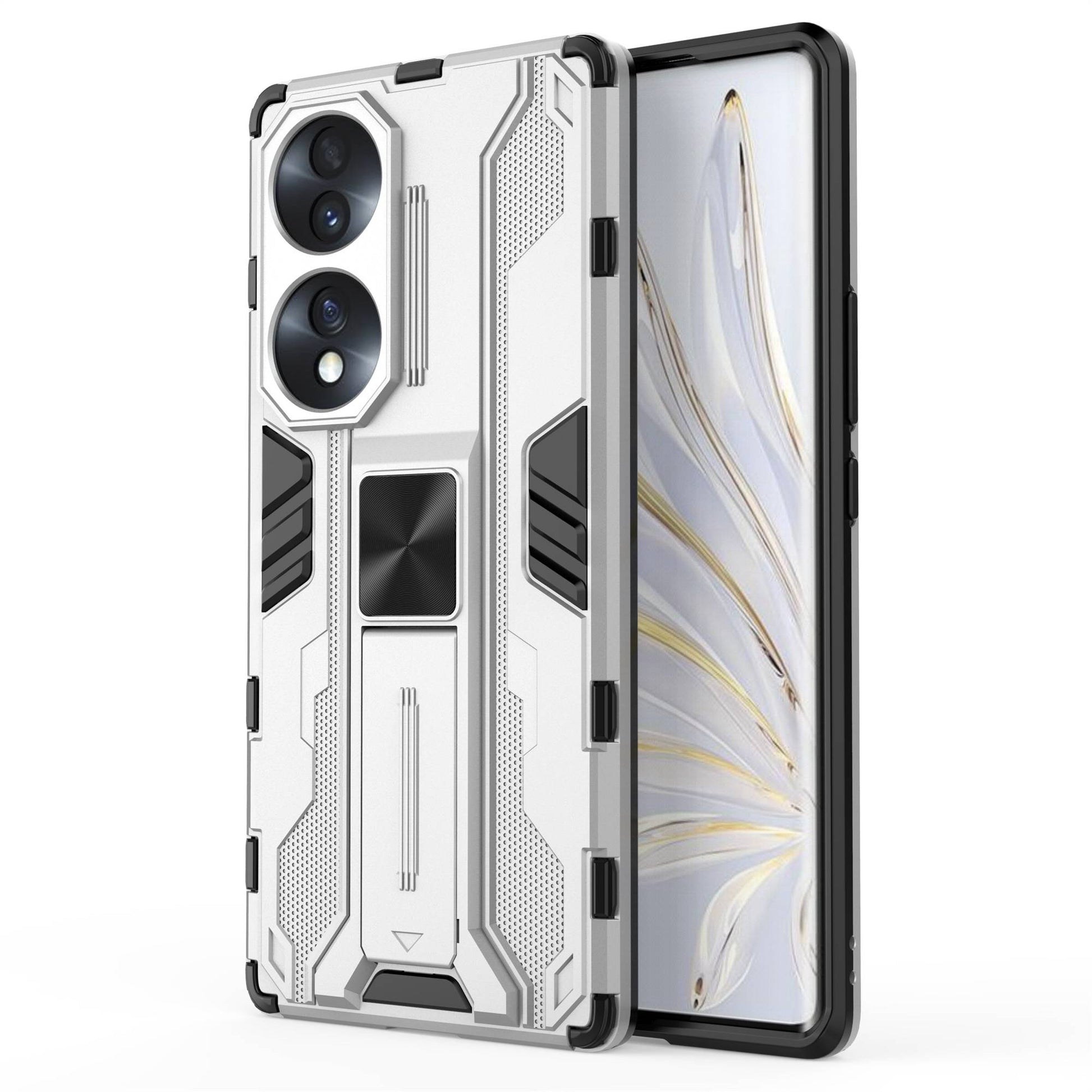 For Honor 70 5G Phone Case Kickstand Hard PC Soft TPU Dual Layer Anti-Slip Rugged Protective Cover