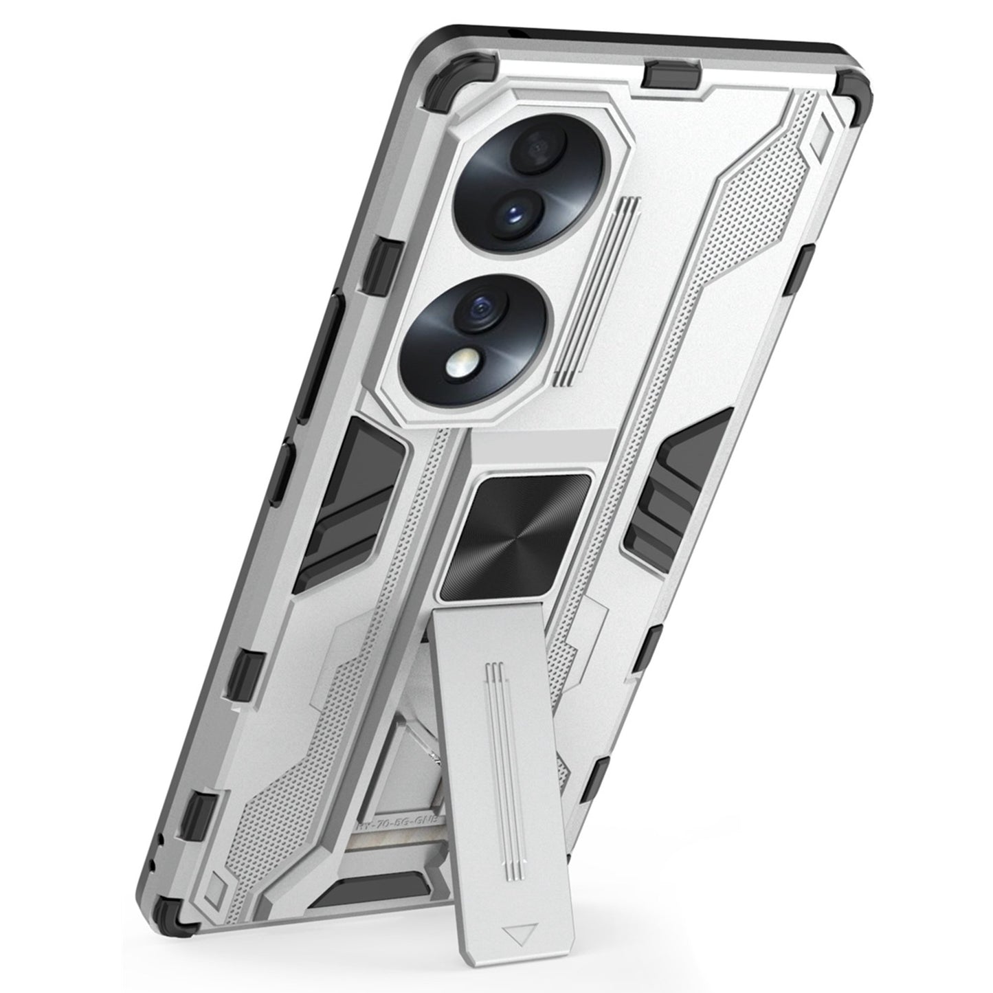 For Honor 70 5G Phone Case Kickstand Hard PC Soft TPU Dual Layer Anti-Slip Rugged Protective Cover