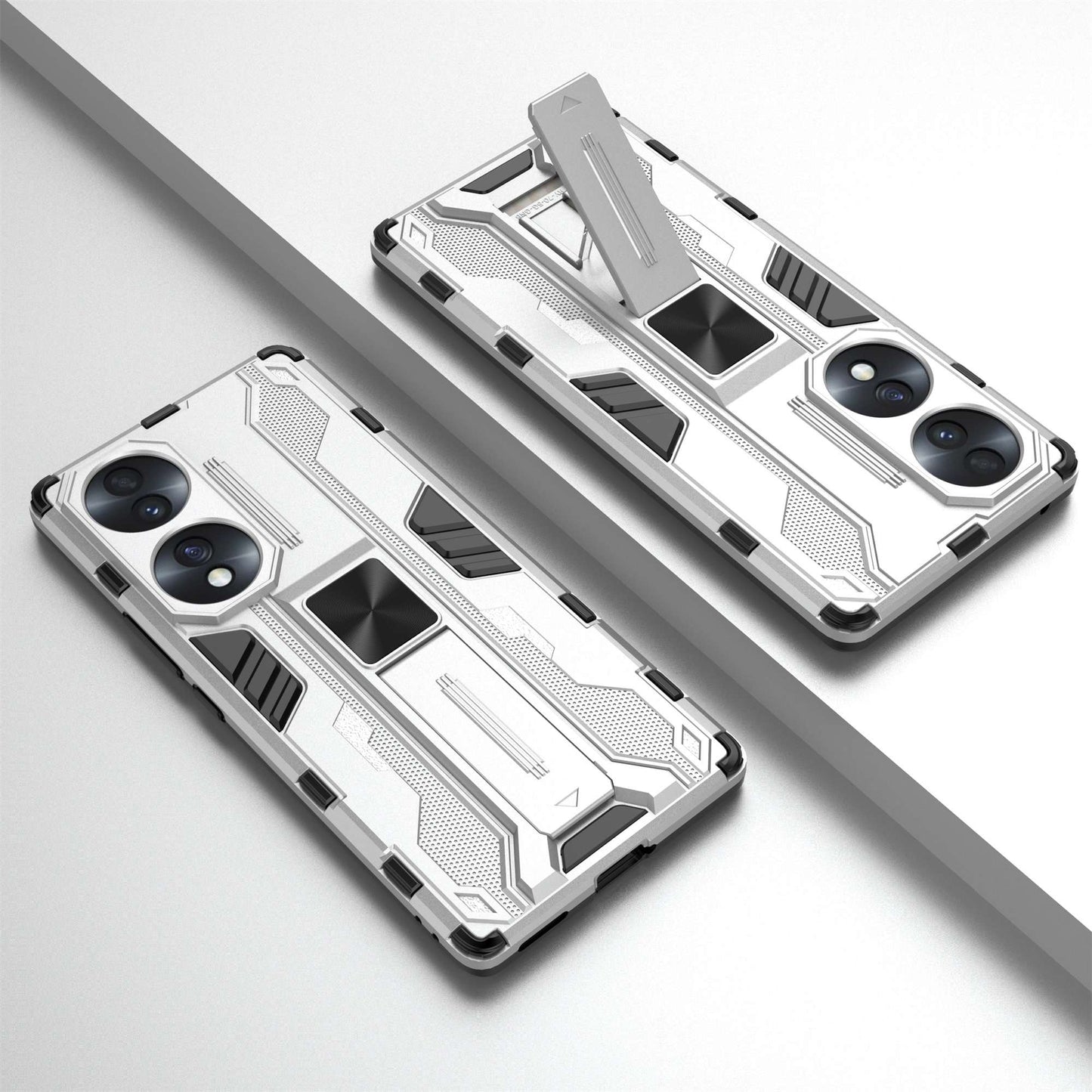 For Honor 70 5G Phone Case Kickstand Hard PC Soft TPU Dual Layer Anti-Slip Rugged Protective Cover