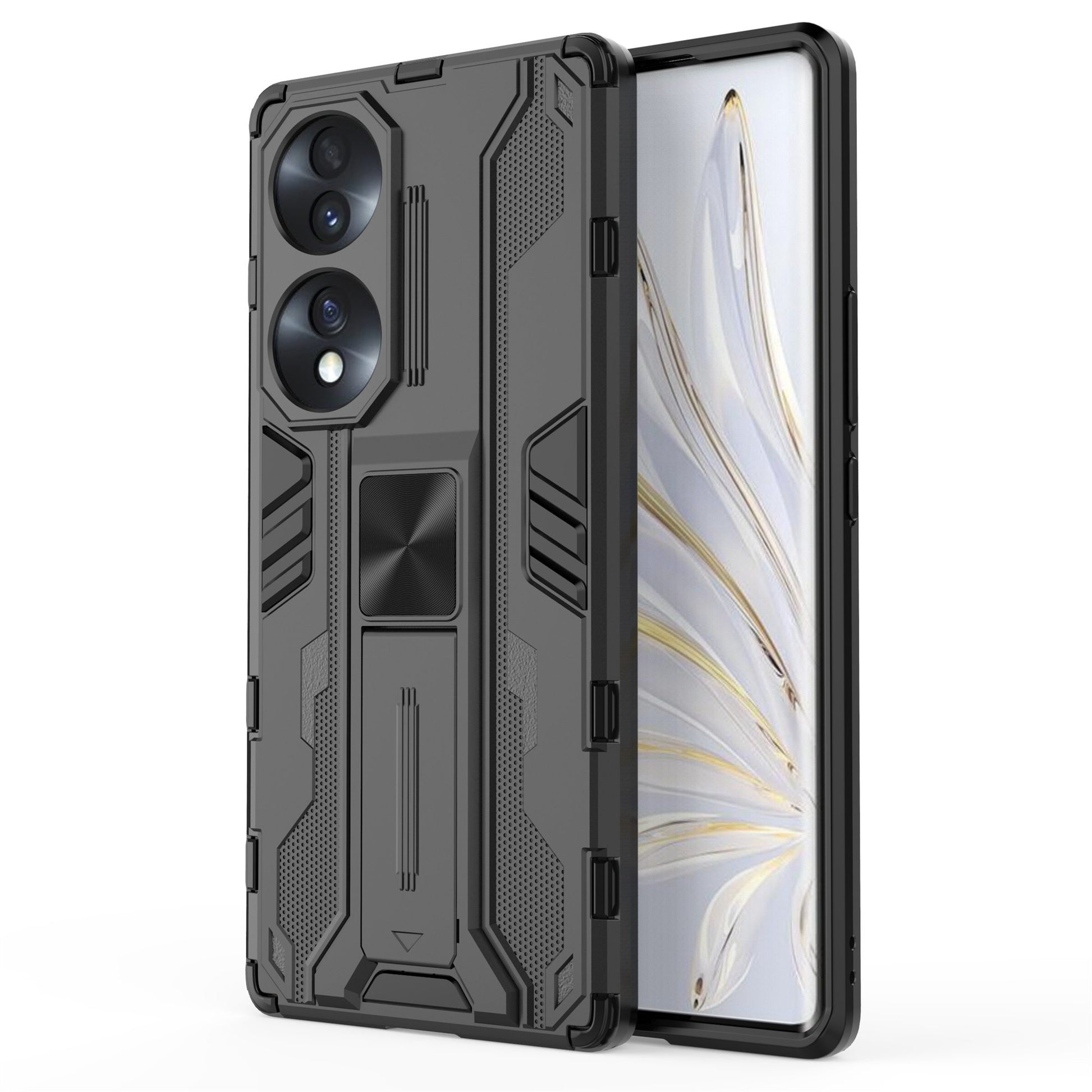 For Honor 70 5G Phone Case Kickstand Hard PC Soft TPU Dual Layer Anti-Slip Rugged Protective Cover