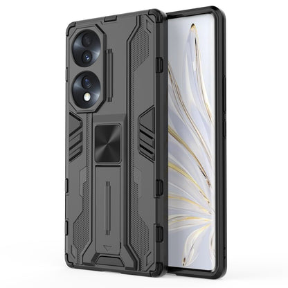 For Honor 70 5G Phone Case Kickstand Hard PC Soft TPU Dual Layer Anti-Slip Rugged Protective Cover