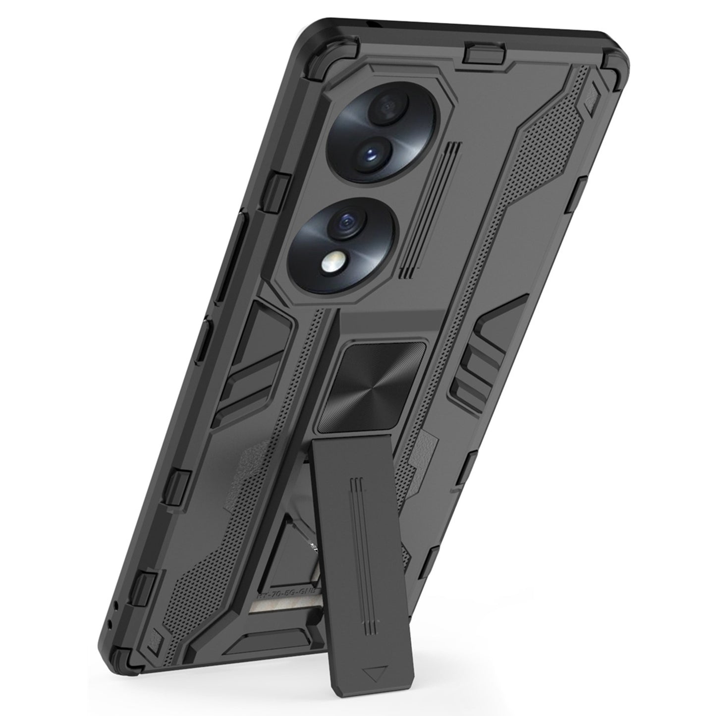 For Honor 70 5G Phone Case Kickstand Hard PC Soft TPU Dual Layer Anti-Slip Rugged Protective Cover