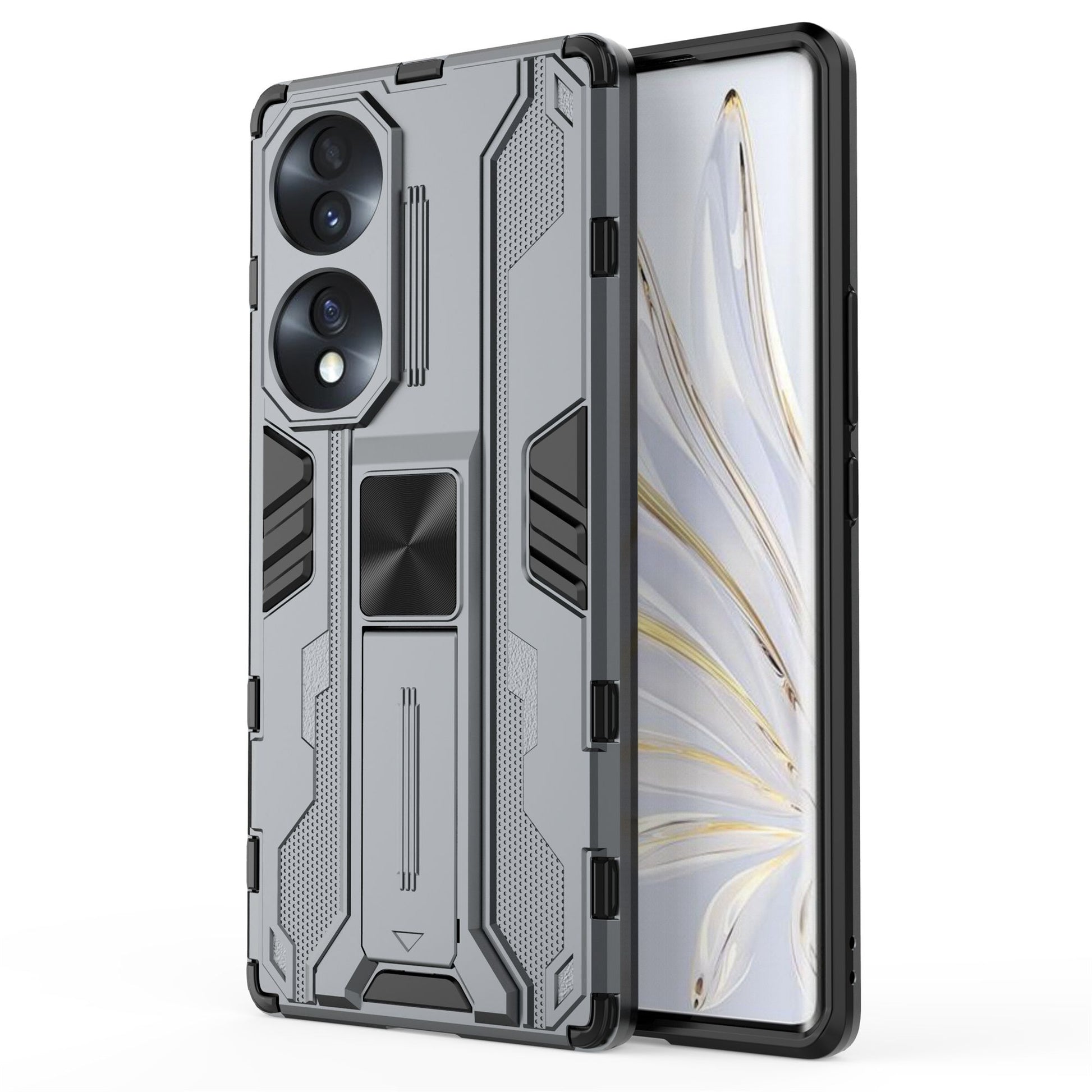 For Honor 70 5G Phone Case Kickstand Hard PC Soft TPU Dual Layer Anti-Slip Rugged Protective Cover