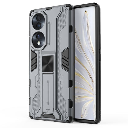 For Honor 70 5G Phone Case Kickstand Hard PC Soft TPU Dual Layer Anti-Slip Rugged Protective Cover