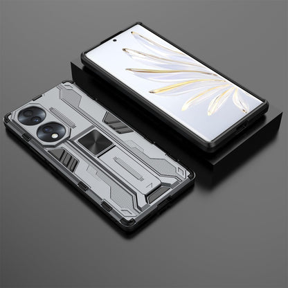 For Honor 70 5G Phone Case Kickstand Hard PC Soft TPU Dual Layer Anti-Slip Rugged Protective Cover