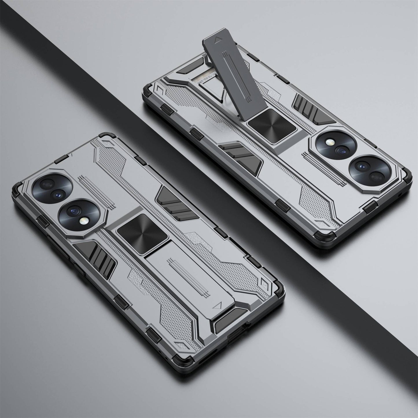 For Honor 70 5G Phone Case Kickstand Hard PC Soft TPU Dual Layer Anti-Slip Rugged Protective Cover